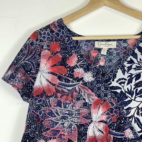 Jessica Simpson Maternity Chiffon Sheer Floral Top Blouse Shirt Womens Sz Small - Picture 2 of 9